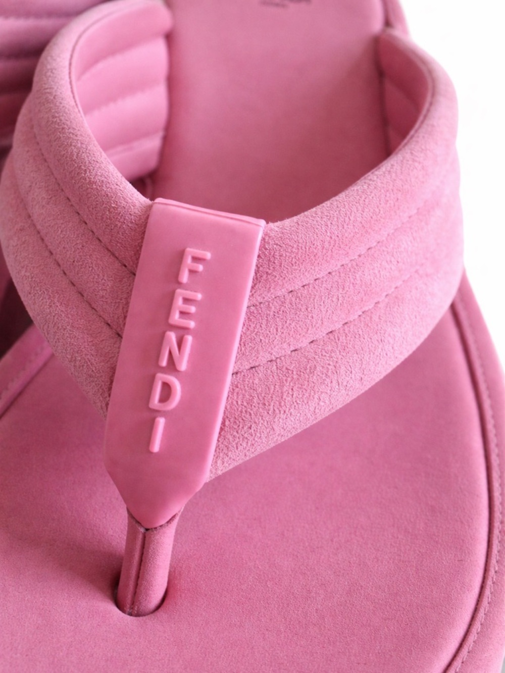 Fendi Platform Wedge Sandals Pink Suede 85mm Size 41 US 10 - Picture 6 of 16